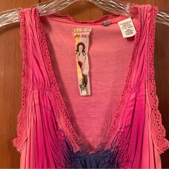 π π₯³ HOST PICK π₯³ π Miss Sixty Midi Dress Women Small Pink Tye Dye Pleated Hippie - Picture 7 of 9